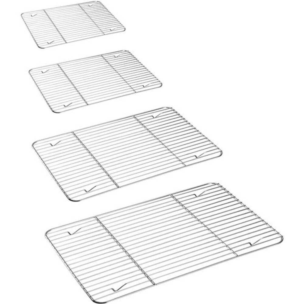 P&P CHEF Cooling Rack Set for Baking Cooking Roasting Oven Use, 4-Piece